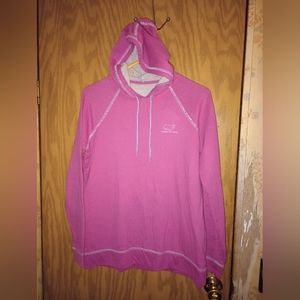 Vineyard Vines Hoodie Women's Medium Pink Drawstrings Double Sided Graphic Print
